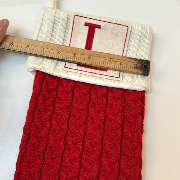 Kohls Initial Letter L Cable Knit Christmas Stocking Red Monigram L - Picture 9 of 9